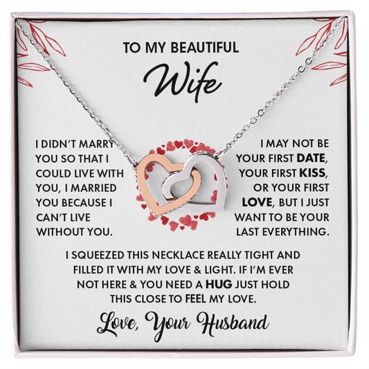 To My Beautiful Wife | Interlocking Hearts necklace